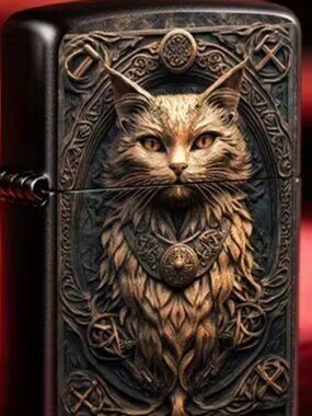 Cool Cat Black Case Lighter